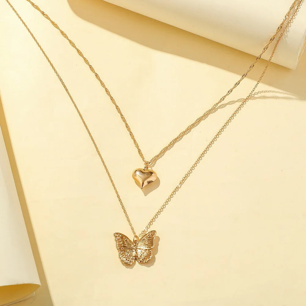 ✨ Vintage Butterfly & Angel Pendant Necklace – Elegant Retro Jewelry for Women 🦋👼
