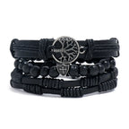 🔥 Men’s Leather Bracelet Collection – Multi-Style Modern Designs 🖤✨