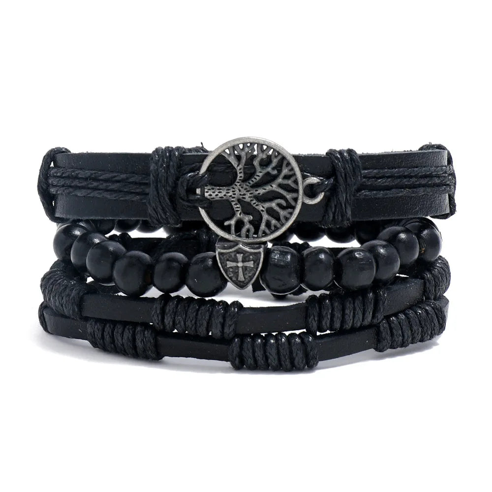 🔥 Men’s Leather Bracelet Collection – Multi-Style Modern Designs 🖤✨