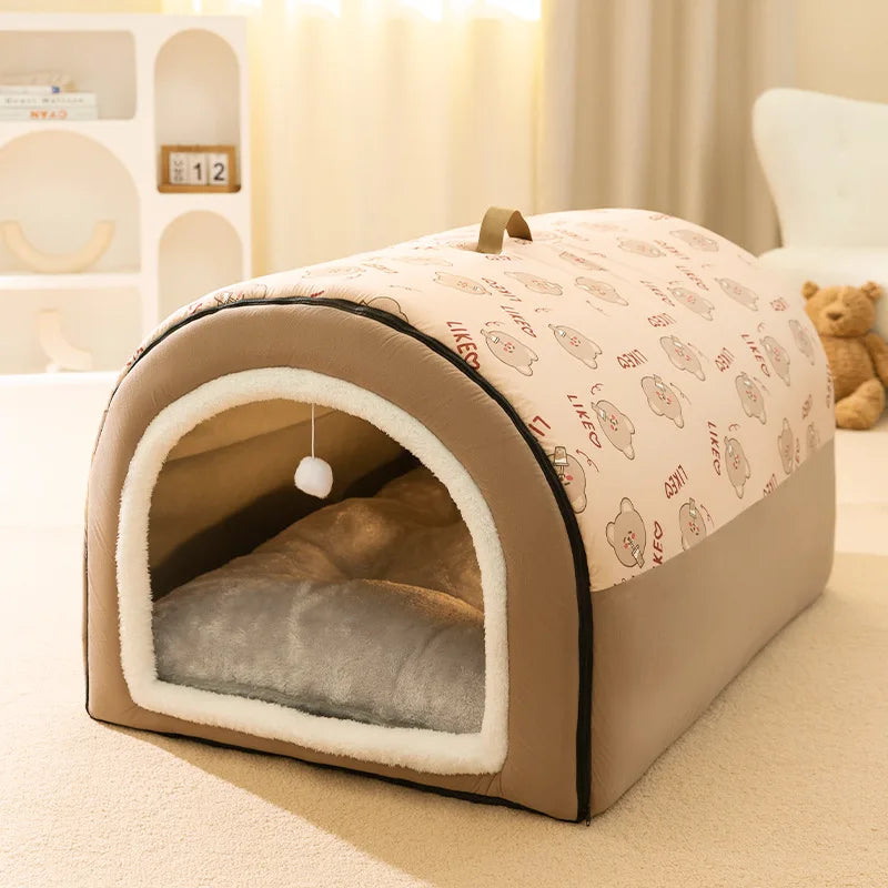 Cozy Arch Pet House 🐾 Soft Enclosed Bed for Cats & Small Dogs