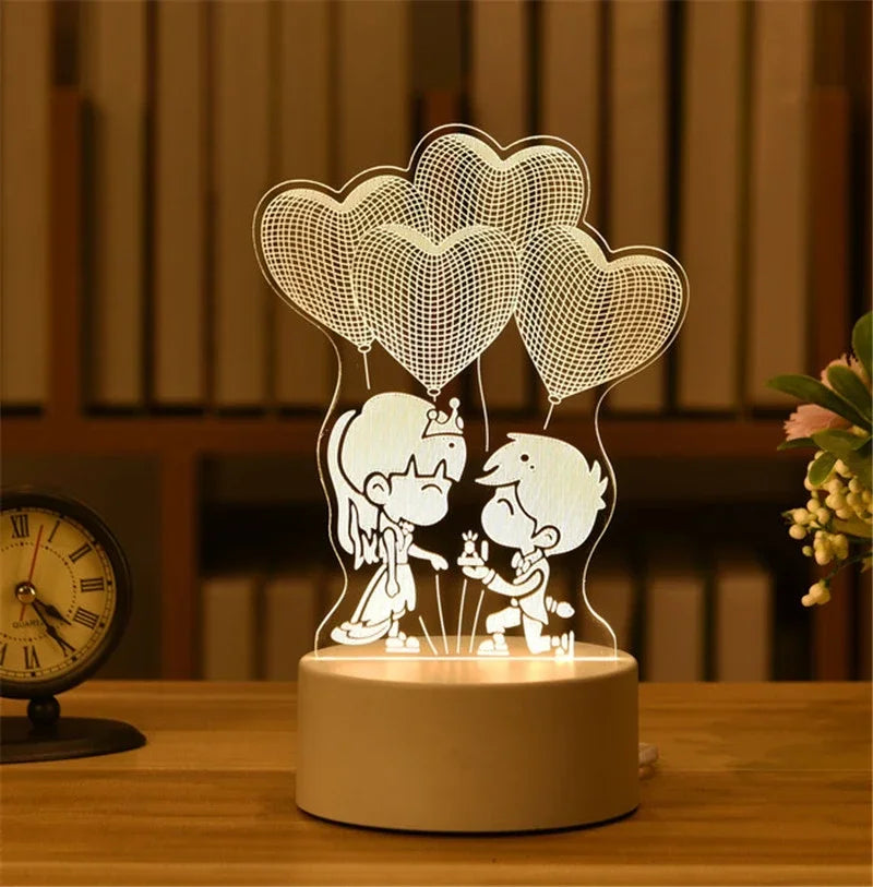 💡 3D Visual Illusion Night Light – LED Desk Lamp