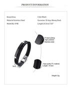 🔥 Leather & Steel Men’s Bracelet – Bold Minimalist Style 💥