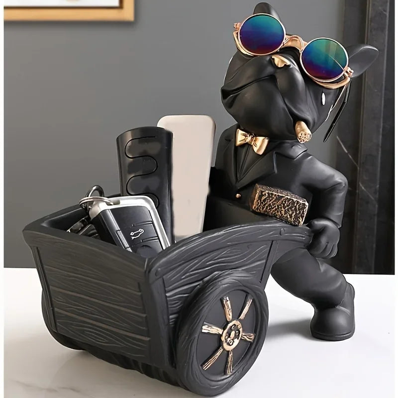 🐶 French Bulldog Luxury Tray Holder – Stylish Home Organizer