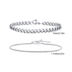 ✨ Premium Cuban Link Bracelet Set – Men’s Stainless Steel Chain (Gold/Silver/Black) ✨