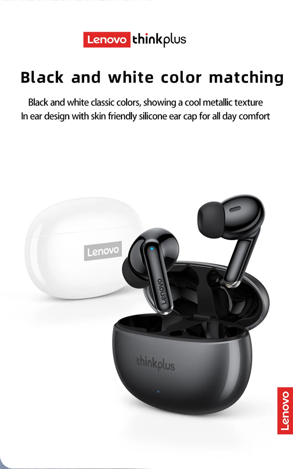 🎧 Lenovo Bluetooth 5.3 Dual-Mixed Stereo Earbuds – Noise Reduction, Deep Bass & Smart Touch Control ✨