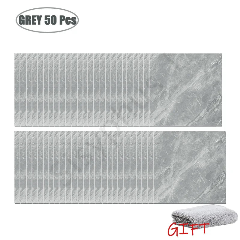 ✨ Marble-Style Waterproof Tile Stickers (10–50 pcs) – Peel & Stick Wall Decor 🧱✨