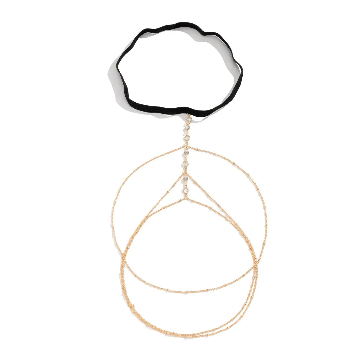 🌟 Boho Crystal Thigh Chain – Adjustable Elastic Leg Jewelry (Gold / Silver) ✨