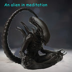 ✨ Alien Meditation Figurine – “Zen Xenomorph” Desk Statue 🛸🧘‍♂️