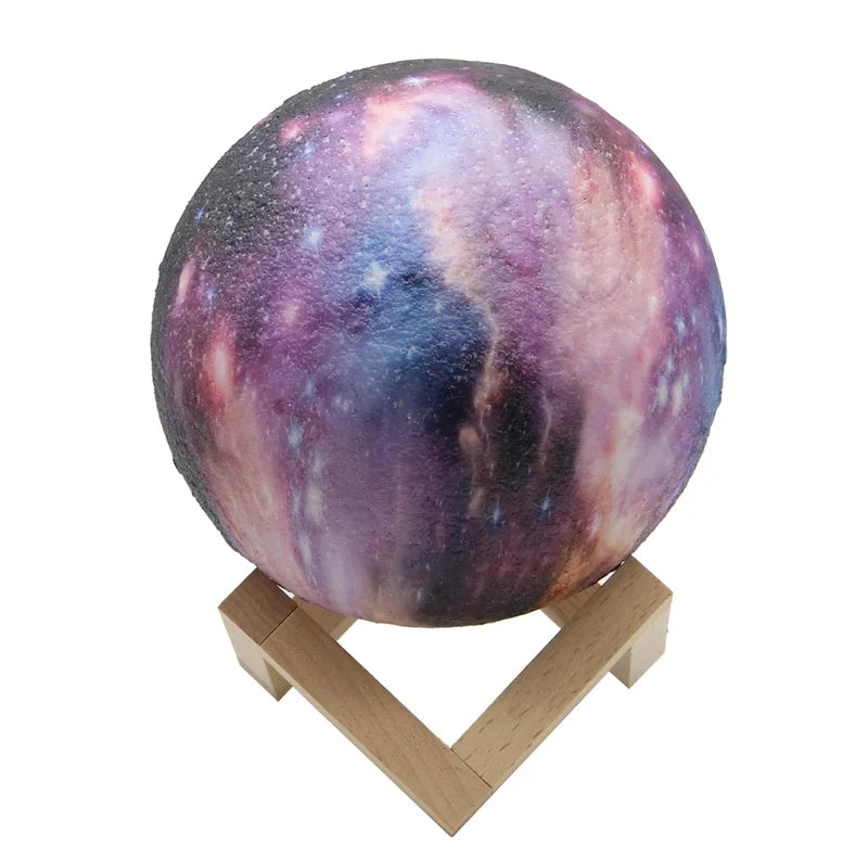 RGB Nebula 3D Lunar Lamp – 16 Colours, Touch & Remote Control | Night Light Decor