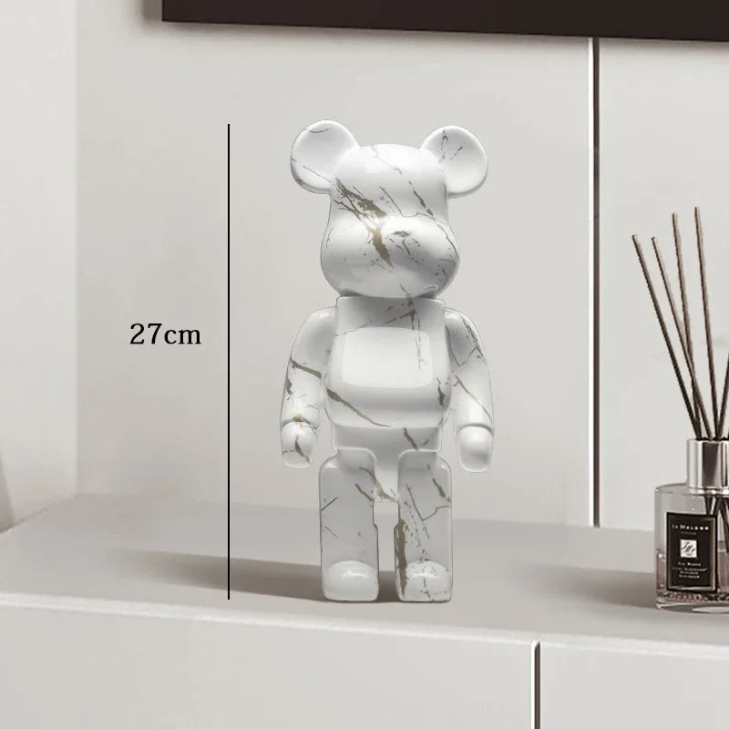 🧸✨ Graffiti Bear Resin Statue – 27cm Artistic Decor Figurine